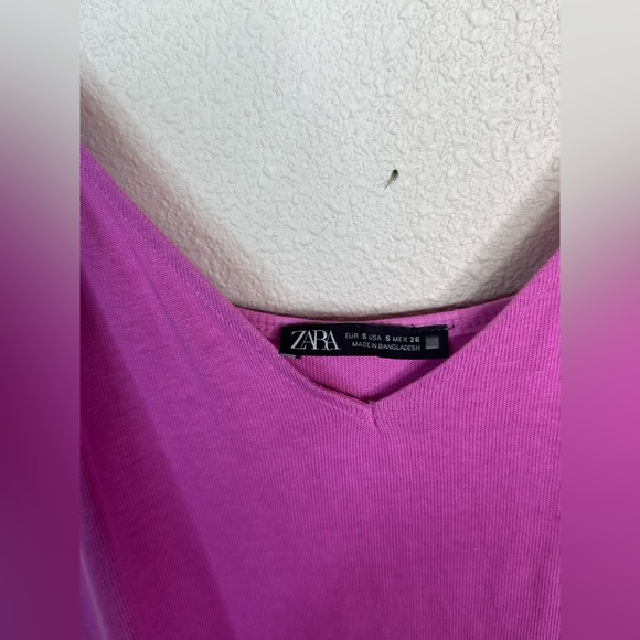 Zara Barbie Pink Tiered Sleeveless Maxi Dress size S - Picture 6 of 7
